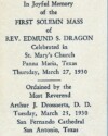 Ordination and First Mass Card