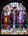 St. Joseph window: In Memory of Valentine and Frances Gorrell, Sr. and Family St. Thomas window: In Memory of Thomas and Anna Kiolbassa