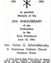 25th Anniversary Ordination Card