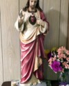 Sacred Heart of Jesus with brass plate engraved:<br>Donated by Mr. & Mrs. Gus C. Margozewitz