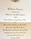 Claretian Missionaries Ordination Announcement Card